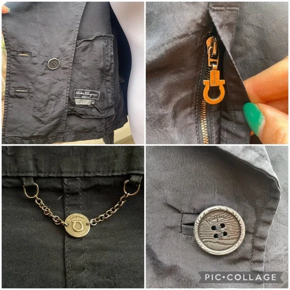 Salvatore Ferragamo black double breasted blouse top size EU 48 - Picture 13 of 15